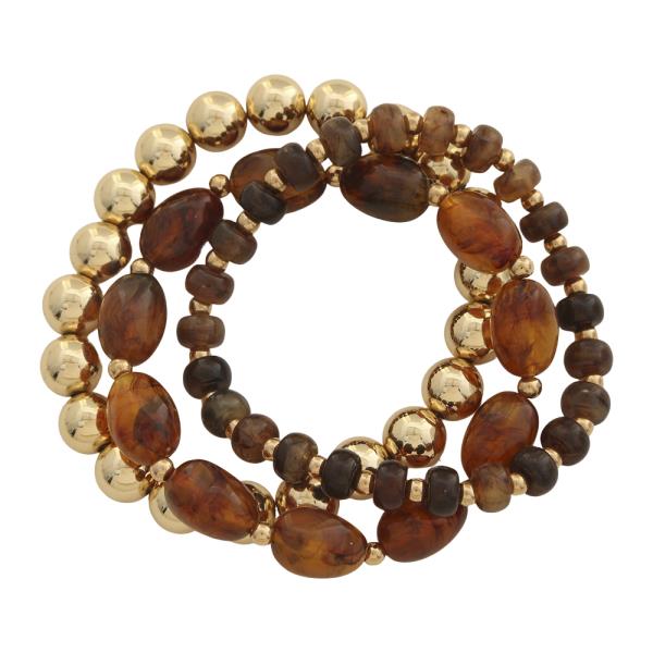 MIX TONE BEADS BRACELET SET
