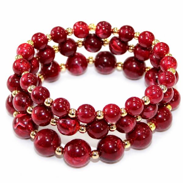 GLASS BEADED MULTI STRAND STRETCH BRACELET SET