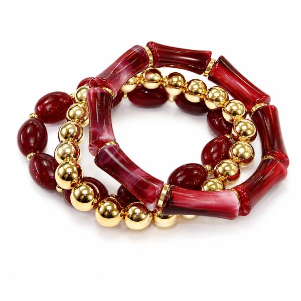 MARBLE RESIN BEADED MULTI BRACELET SET