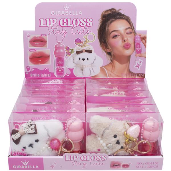 GIRABELLA STAY CUTE LIP GLOSS W DOLL KEYCHAIN (12 UNITS)