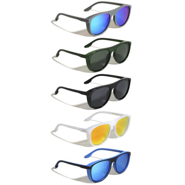 BASIC COLOR MIRROR LENS AVIATOR SPORTS SUNGLASSES 1DZ