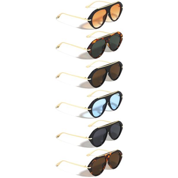 FLAT TOP ACCENT BAR FASHION AVIATORS SUNGLASSES 1DZ