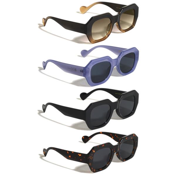 ROUND TEMPLE TIP FASHION GEOMETRIC SUNGLASSES 1DZ