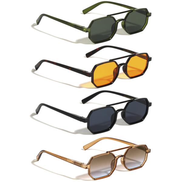 SPRING HINGE GEOMETRIC AVIATORS SUNGLASSES 1DZ