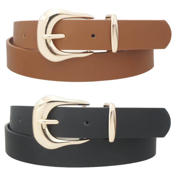 PLUS FLUID U SHAPE BUCKLE DAINTY METAL LOOP DUO BELT
