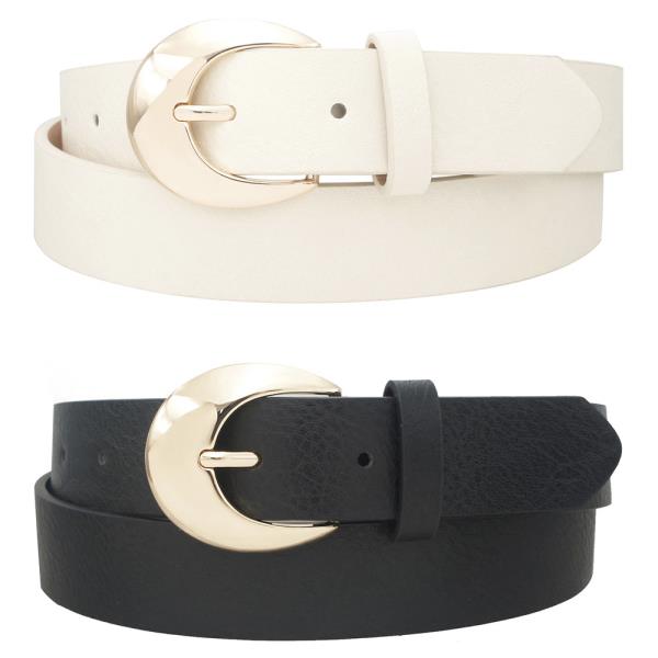 PLUS WASHED CRESCENT U BUCKLE DUO BELT