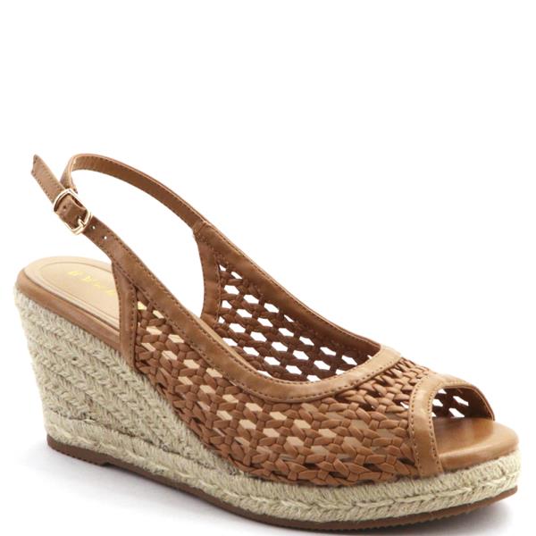 WOVEN PEEP TOE SLINGBACK WEDGE