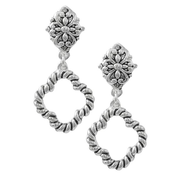 TAILORED ROPE QUATREFOIL DANGLE EARRING