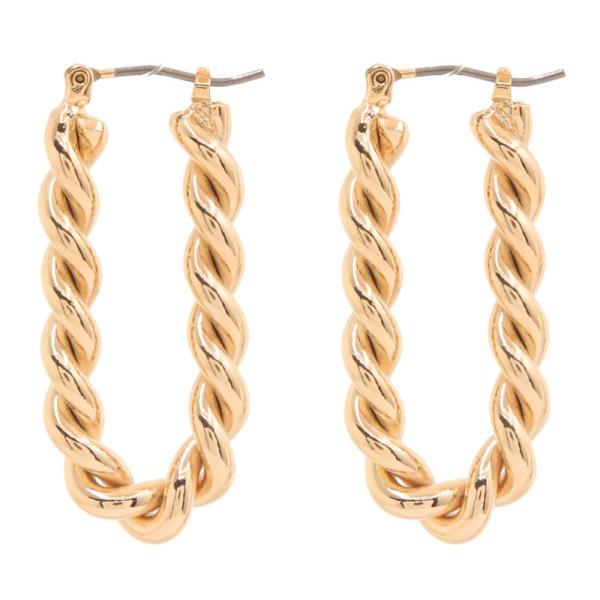 SODAJO GOLD DIPPED TWIST HOOP EARRING