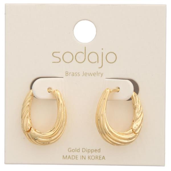 SODAJO GOLD DIPPED HUGGIE HOOP EARRING