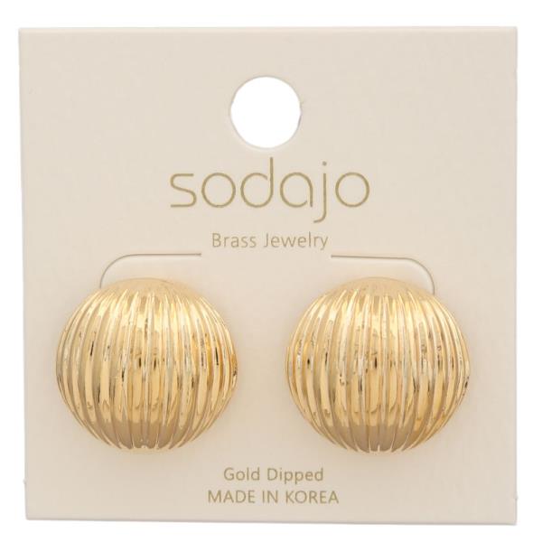 SODAJO GOLD DIPPED ROUND STUD EARRING