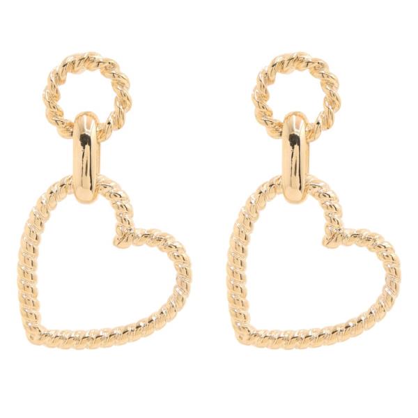 SODAJO GOLD DIPPED HEART DANGLE EARRING