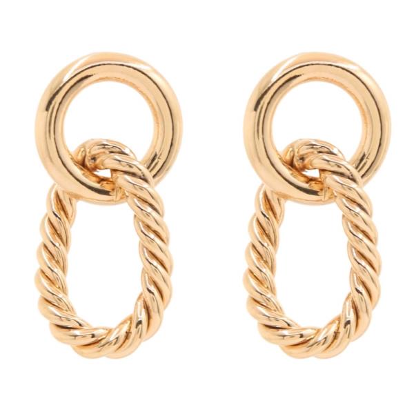 SODAJO GOLD DIPPED TWIST RING LINK DROP EARRING