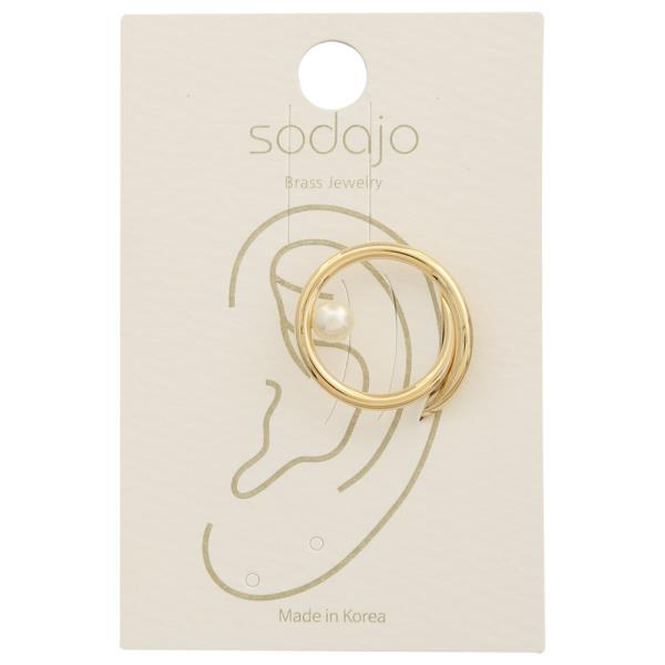 SODAJO ROUND PEARL METAL EAR CUFF