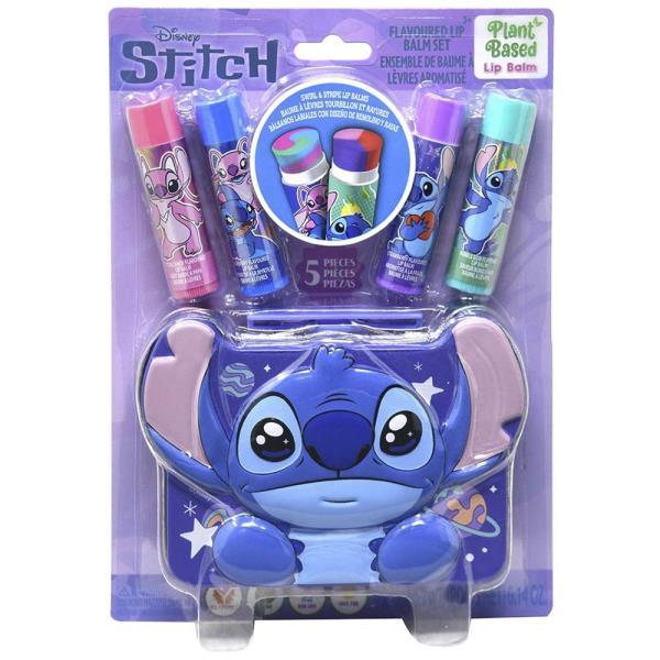 STITCH 4PK LIP BALM W SHAPED TIN