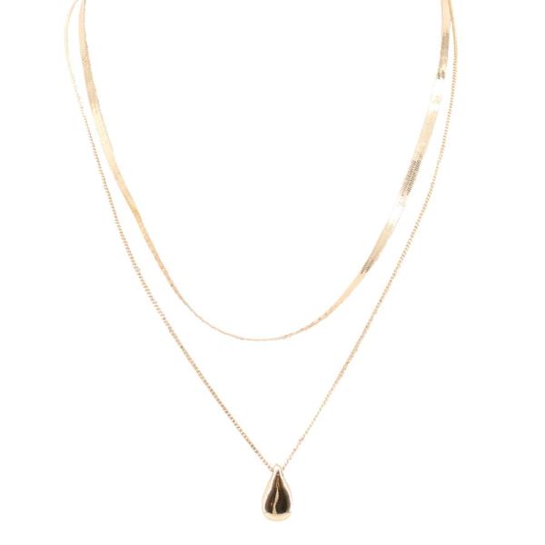 LAYERED CHAIN W BEAN CHARM
