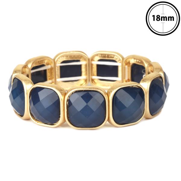 METAL RHINESTONE ELASTIC BRACELET