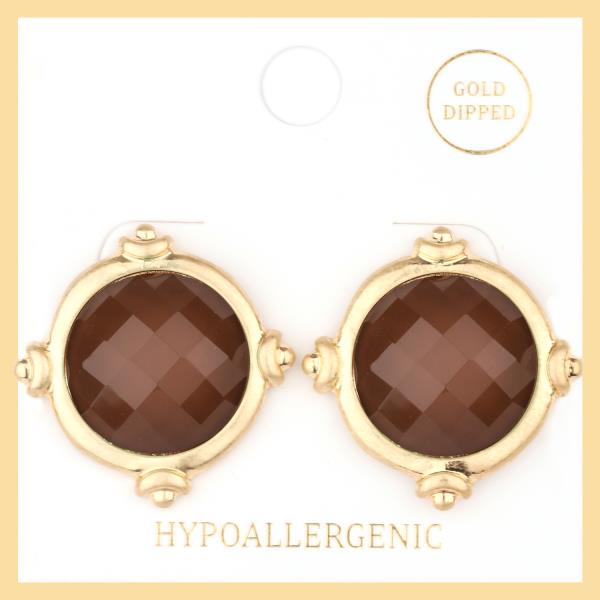 EPOXY STONE POST EARRING