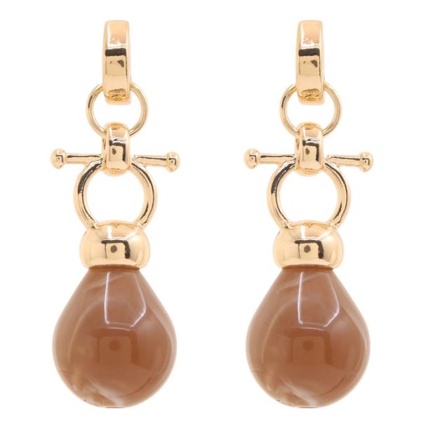 METAL MARBLE POST EARRING