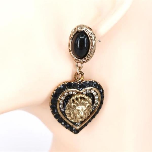 LION HEART DROP EARRING