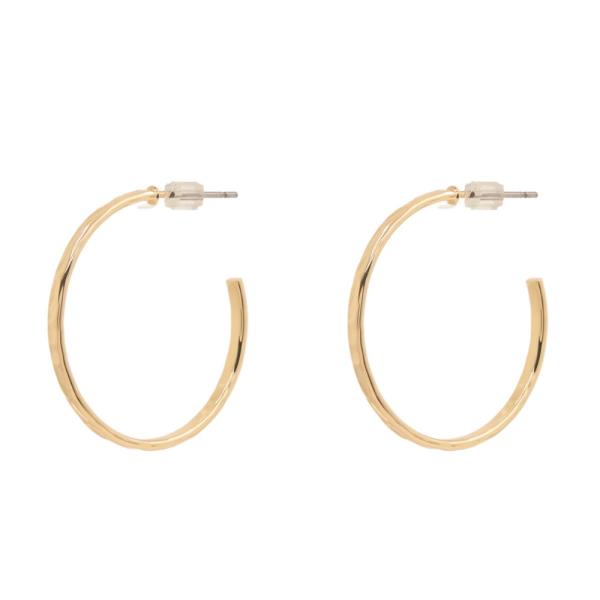 18K GOLD OVER BRASS OPEN ROUND HOOP EARRING