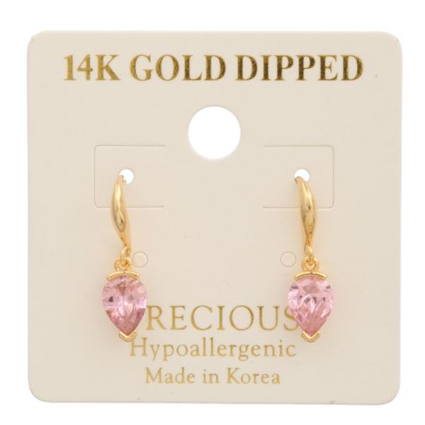 14K GOLD DIPPED DANGLE EARRING
