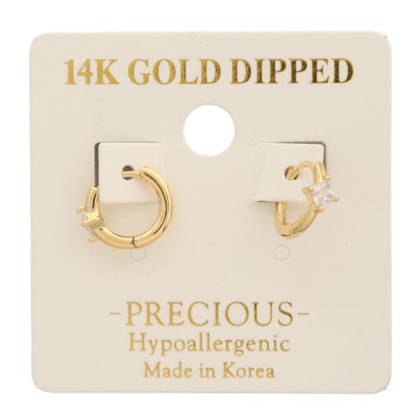 14K GOLD DIPPED HUGGIE HOOP EARRING