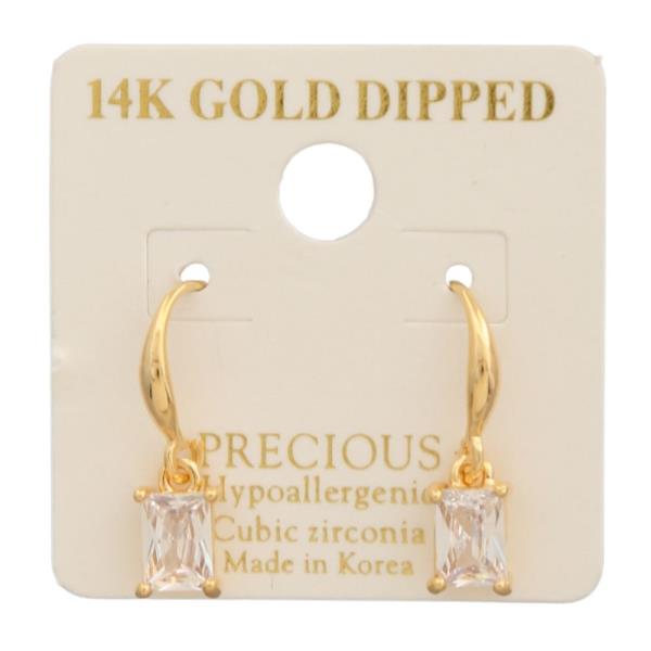 14K GOLD DIPPED HOOP DANGLE EARRING