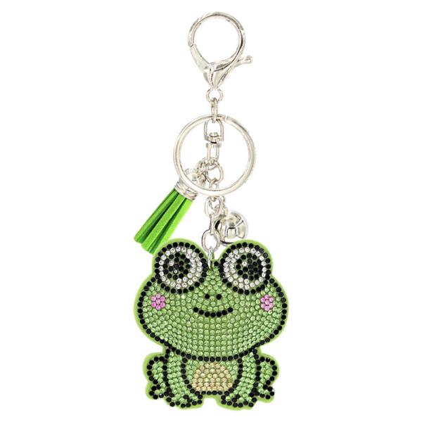 RHINESTONE FROG KEYCHAIN ANIMAL