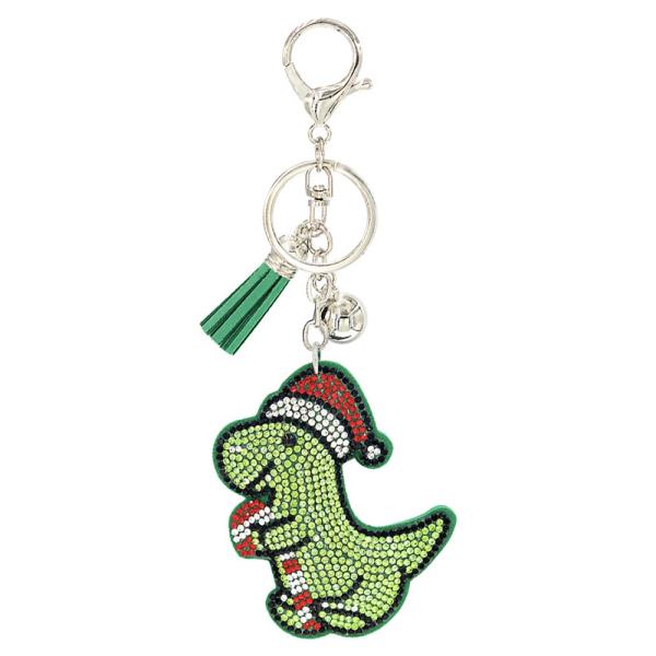 CHRISTMAS T REX KEYCHAIN