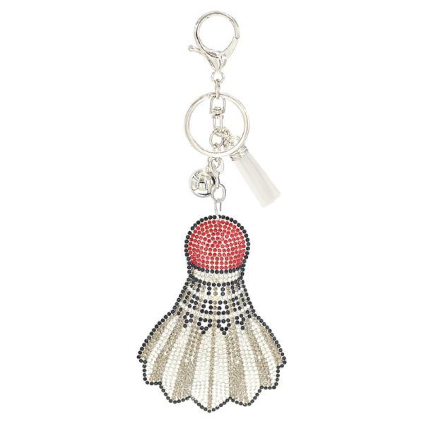 RHINESTONE SHUTTLECOCK KEYCHAIN