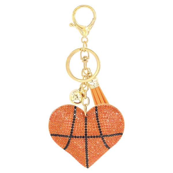 BASKETBALL HEART KEYCHAIN