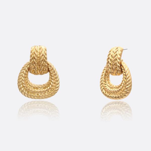 OLD MONEY LOOK TEXTURED EARRING
