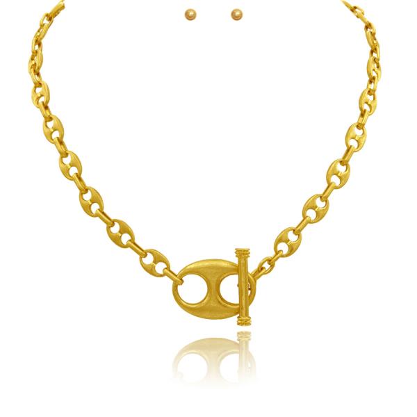 HORSE BIT LINKED TOGGLE NECKLACE