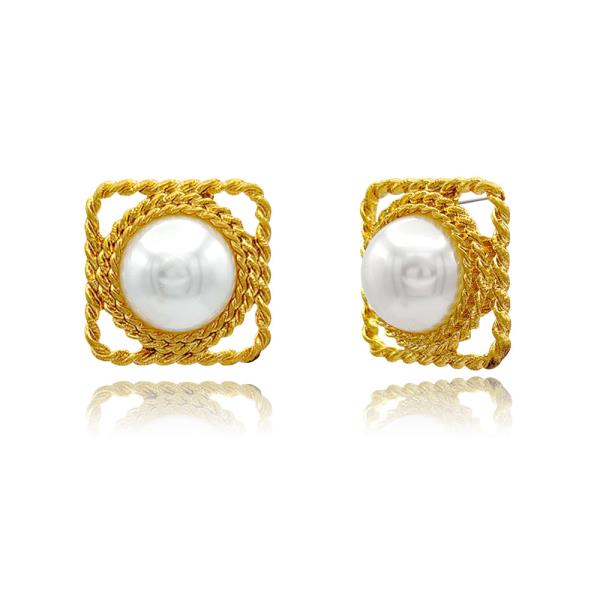 ROPE TEXTURED SQUARE EARRING