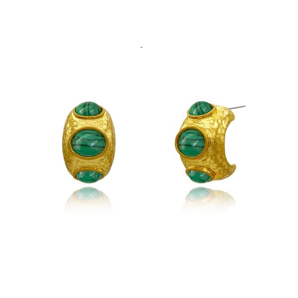 STONES VINTAGE HALF HOOP EARRING