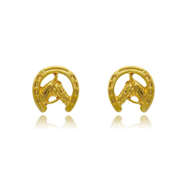 HORSE SHOE & HORSE HEAD EARRING
