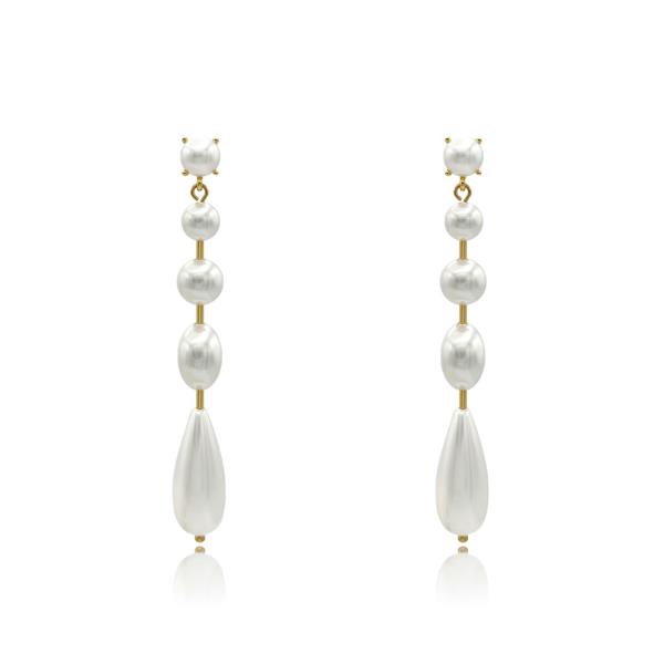 MULTI PEARL LONG DROP EARRING