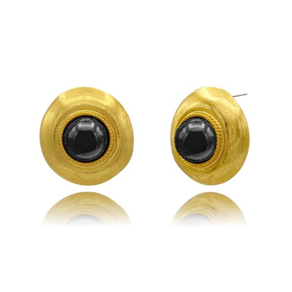STATEMENT VINTAGE BUTTON EARRING