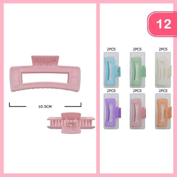 TEXTURED HAIR CLAW CLIP (12 UNITS)