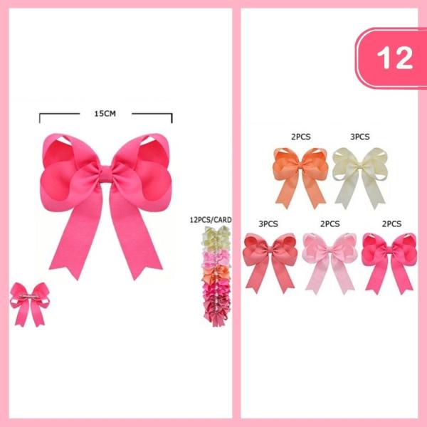 RIBBON HAIR BOW (12 UNITS)