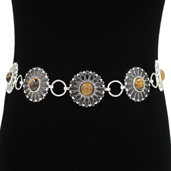 CLEAR FLOWER CHAIN BELT