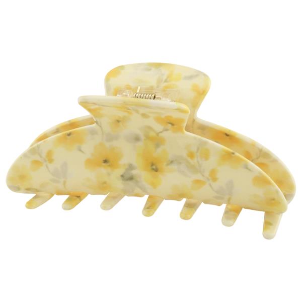 FLOWER PRINT CURVE HAIR CLAW CLIP