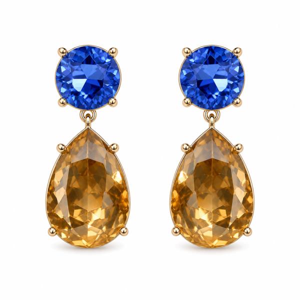 RHINESTONE TEARDROP DROP EARRING