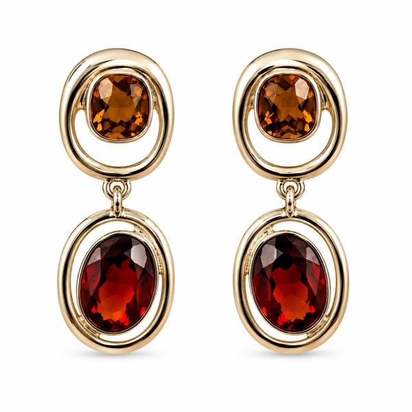 RHINESTONE OVAL DROP EARRING