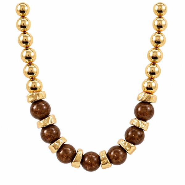 MARBLE RESIN BEADED NECKLACE