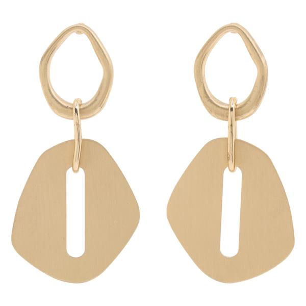 METAL DISC DROP EARRING