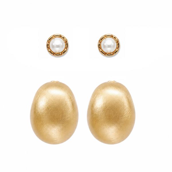 PEARL OVAL STUD EARRING
