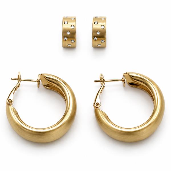 CHUNKY HUGGIE HOOP EARRING SET
