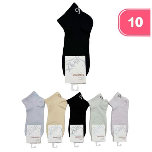 BOW ANKLE SOCKS (10 UNITS)
